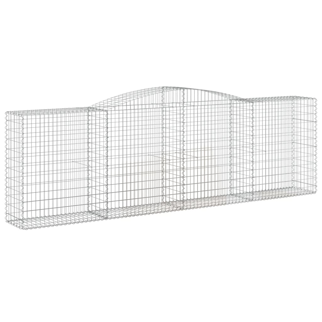 vidaXL Kosze gabionowe, 7 szt, 400x50x120/140 cm, galwanizowane żelazo
