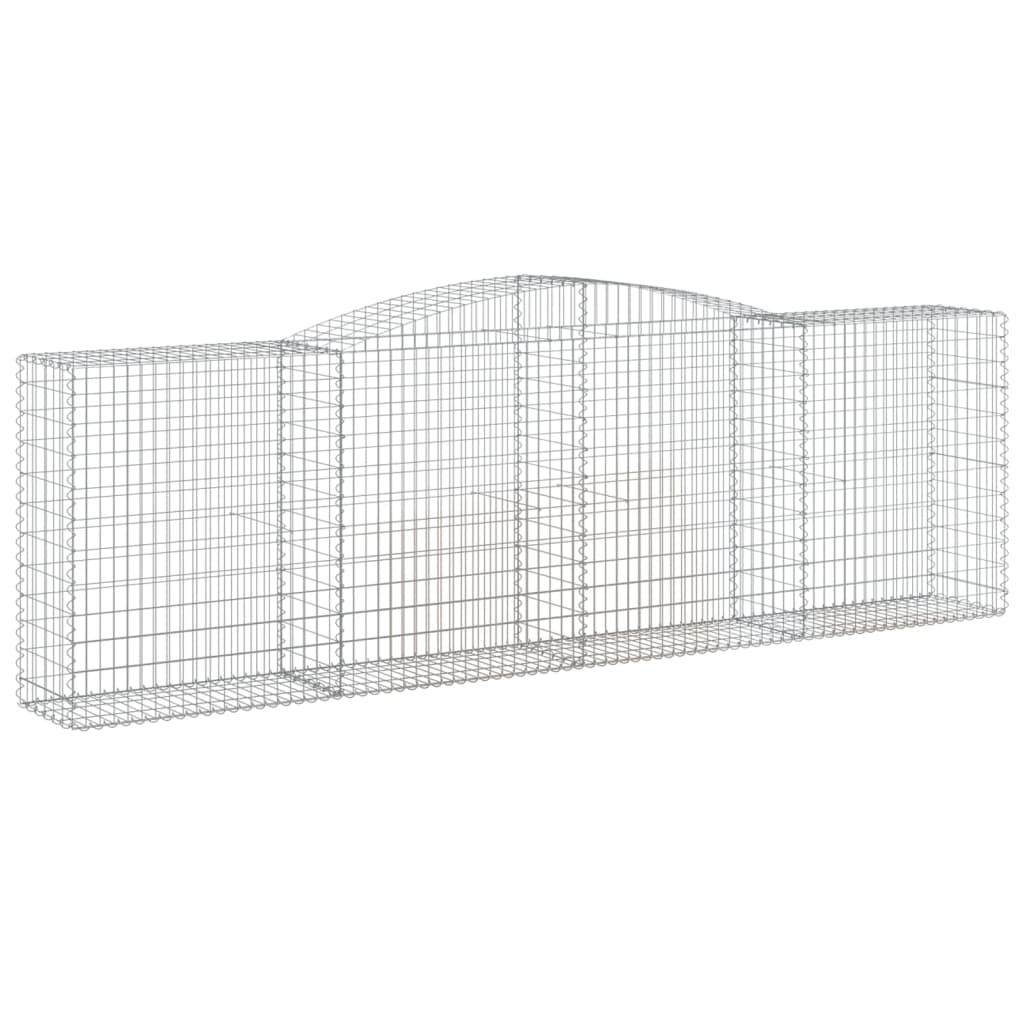 vidaXL Kosze gabionowe, 15 szt, 400x50x120/140cm, galwanizowane żelazo