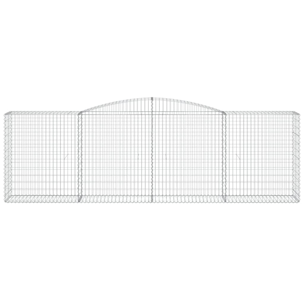 vidaXL Kosze gabionowe, 15 szt, 400x50x120/140cm, galwanizowane żelazo