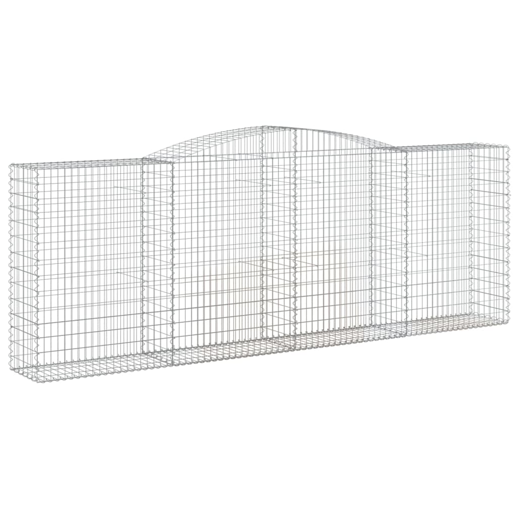 vidaXL Kosze gabionowe, 2 szt, 400x50x140/160 cm, galwanizowane żelazo