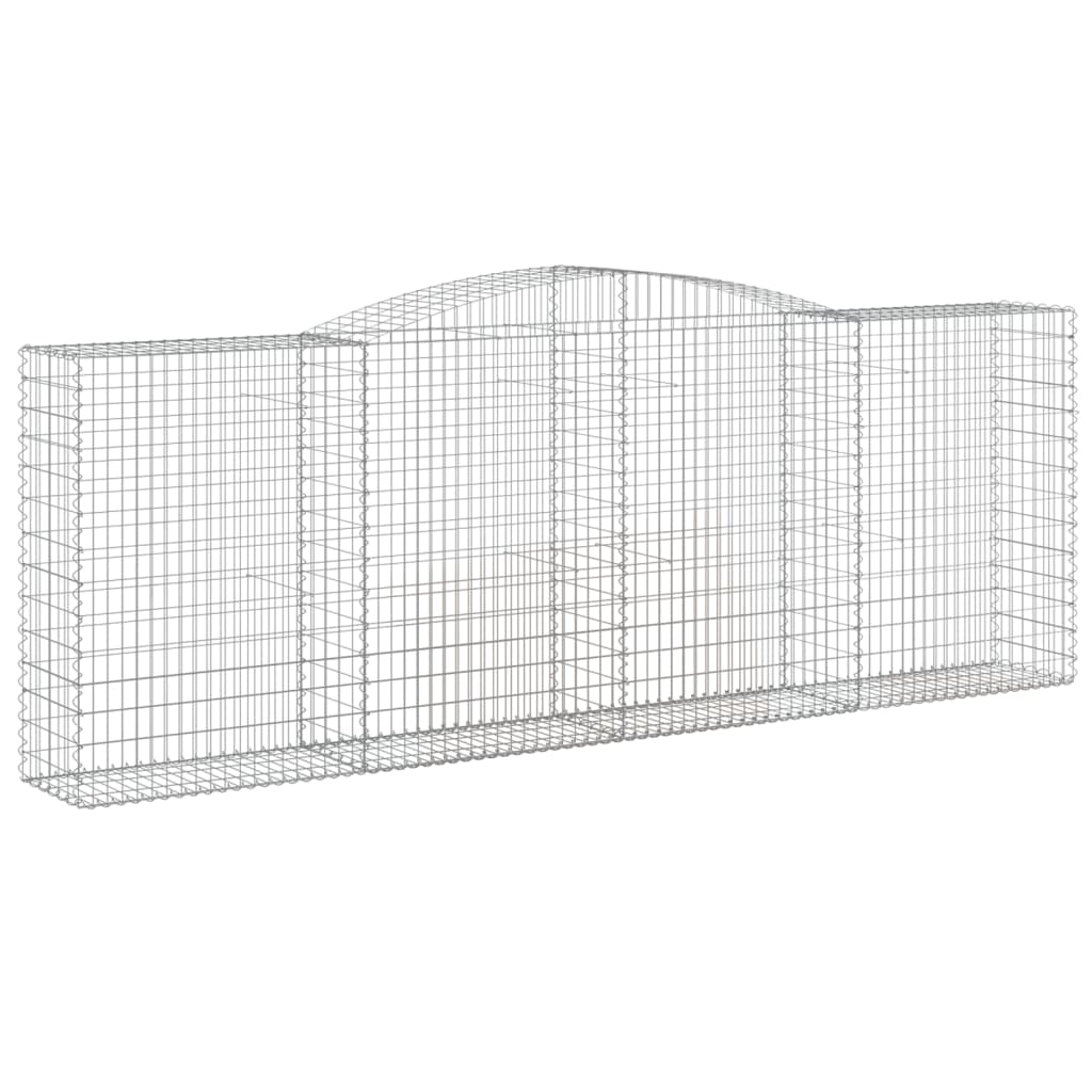 vidaXL Kosze gabionowe, 3 szt, 400x50x140/160 cm, galwanizowane żelazo