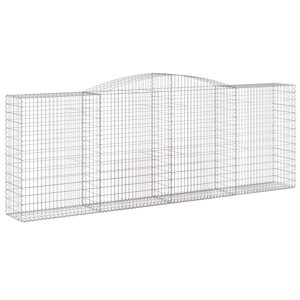 vidaXL Kosze gabionowe, 5 szt, 400x50x140/160 cm, galwanizowane żelazo