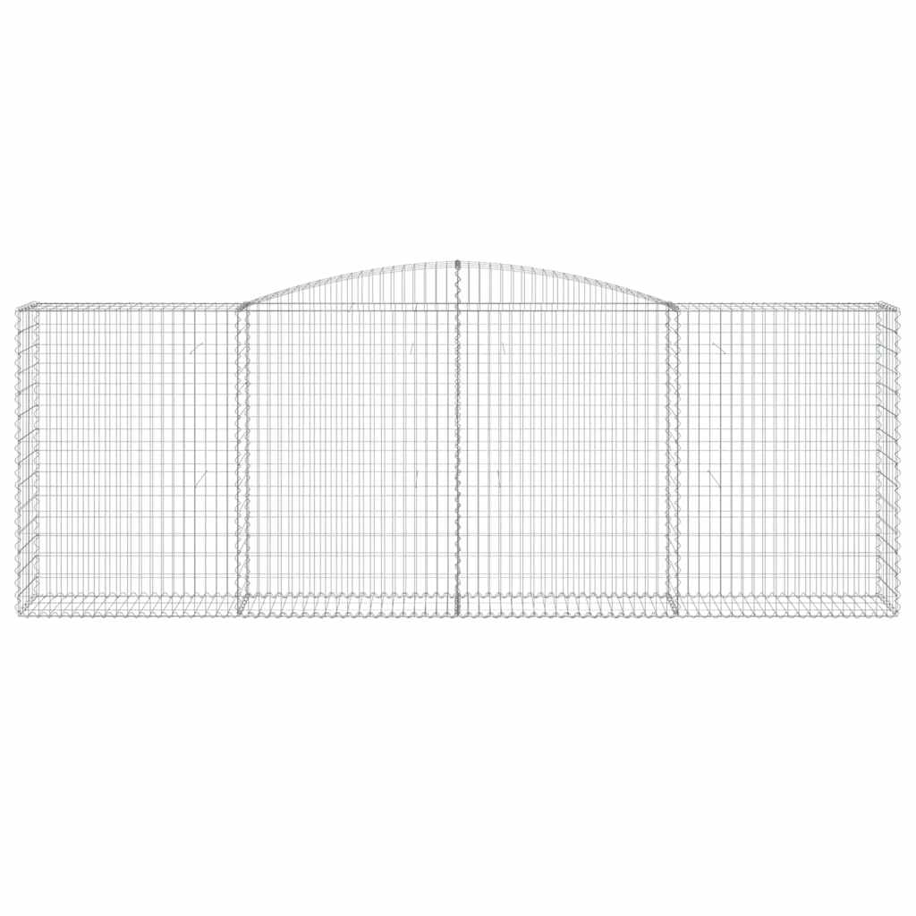 vidaXL Kosze gabionowe, 5 szt, 400x50x140/160 cm, galwanizowane żelazo