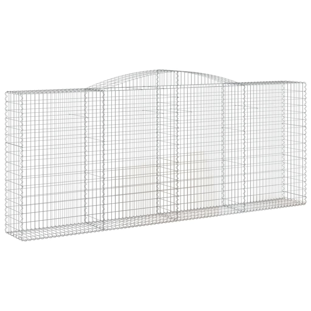 vidaXL Kosze gabionowe, 2 szt, 400x50x160/180 cm, galwanizowane żelazo