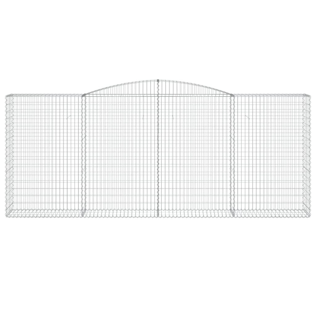 vidaXL Kosze gabionowe, 4 szt, 400x50x160/180 cm, galwanizowane żelazo