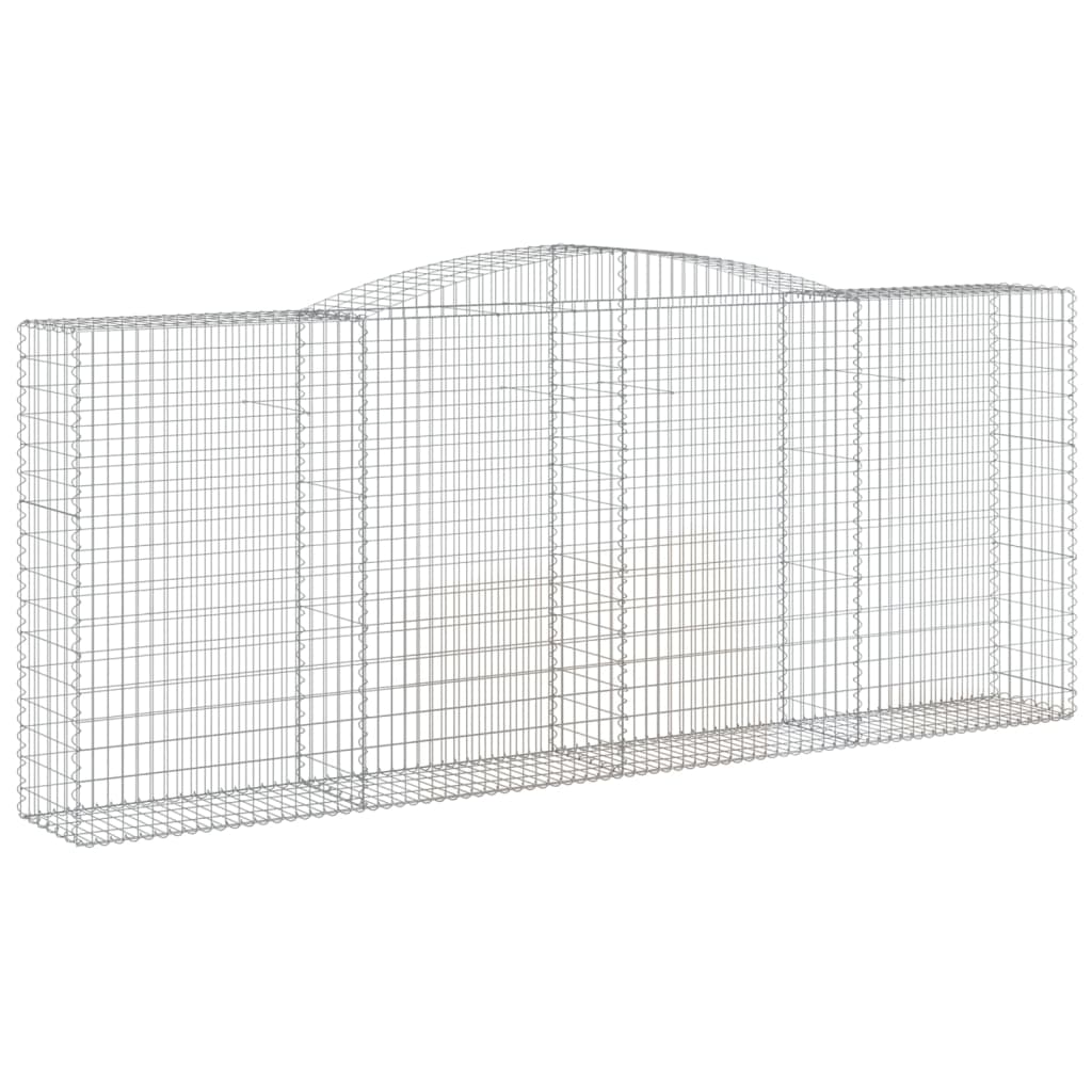 vidaXL Kosze gabionowe, 7 szt, 400x50x160/180 cm, galwanizowane żelazo