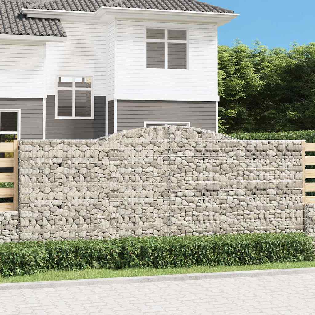 vidaXL Kosze gabionowe, 25 szt, 400x50x160/180cm, galwanizowane żelazo