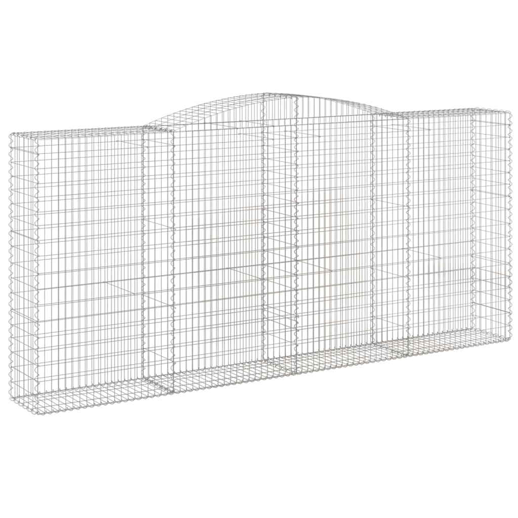 vidaXL Kosze gabionowe, 3 szt, 400x50x180/200 cm, galwanizowane żelazo