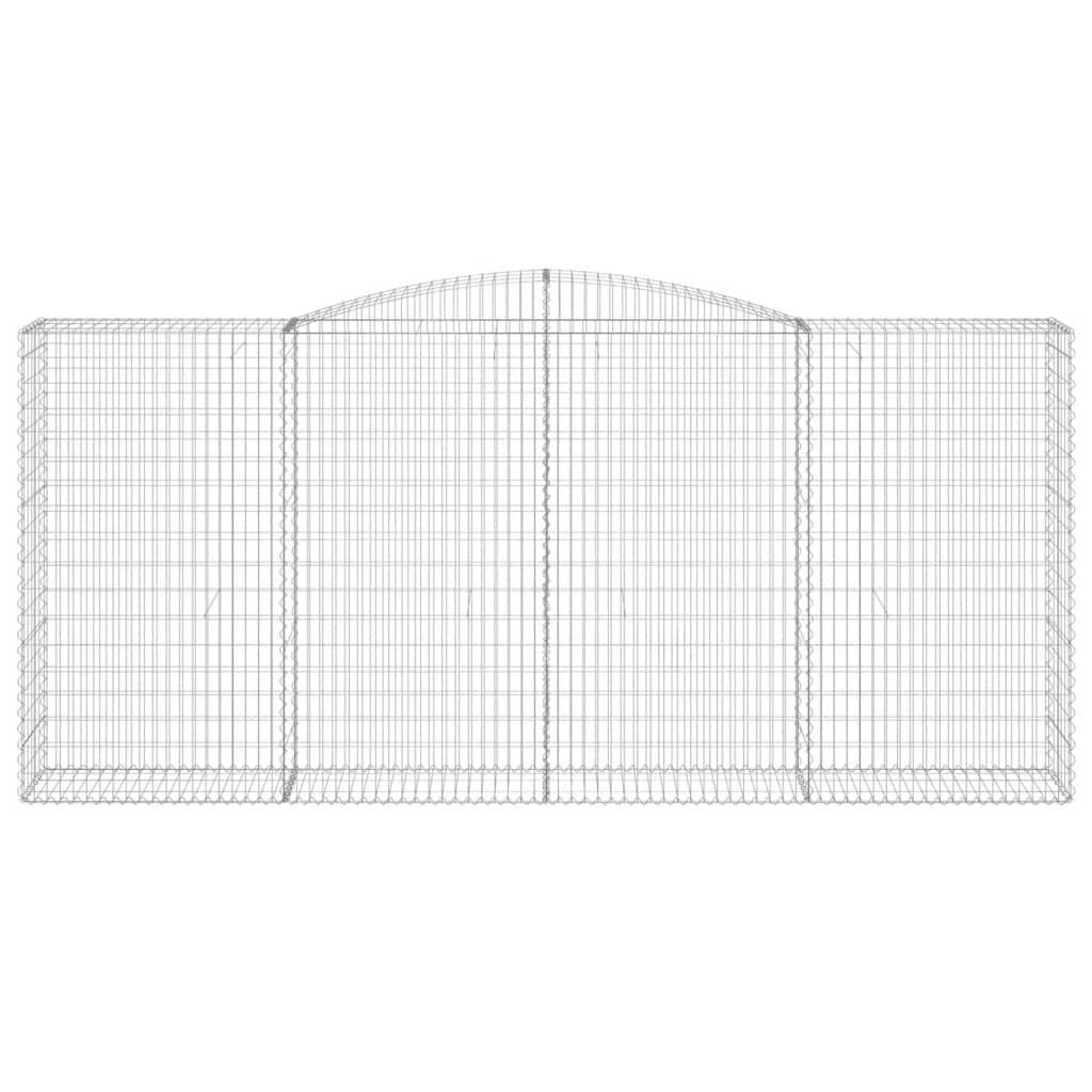 vidaXL Kosze gabionowe, 3 szt, 400x50x180/200 cm, galwanizowane żelazo