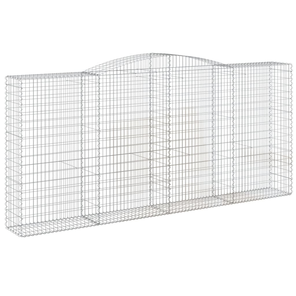 vidaXL Kosze gabionowe, 4 szt, 400x50x180/200 cm, galwanizowane żelazo