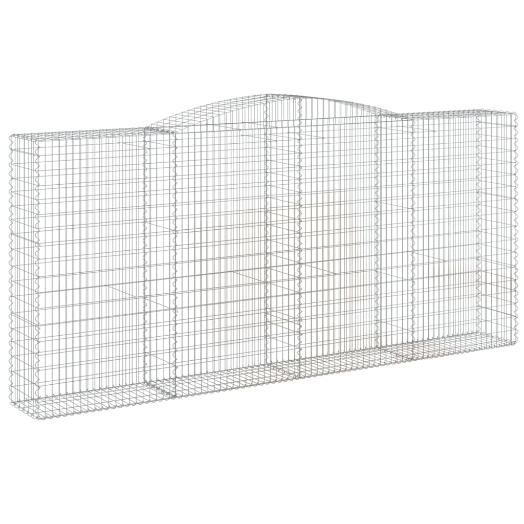 vidaXL Kosze gabionowe, 6 szt, 400x50x180/200 cm, galwanizowane żelazo