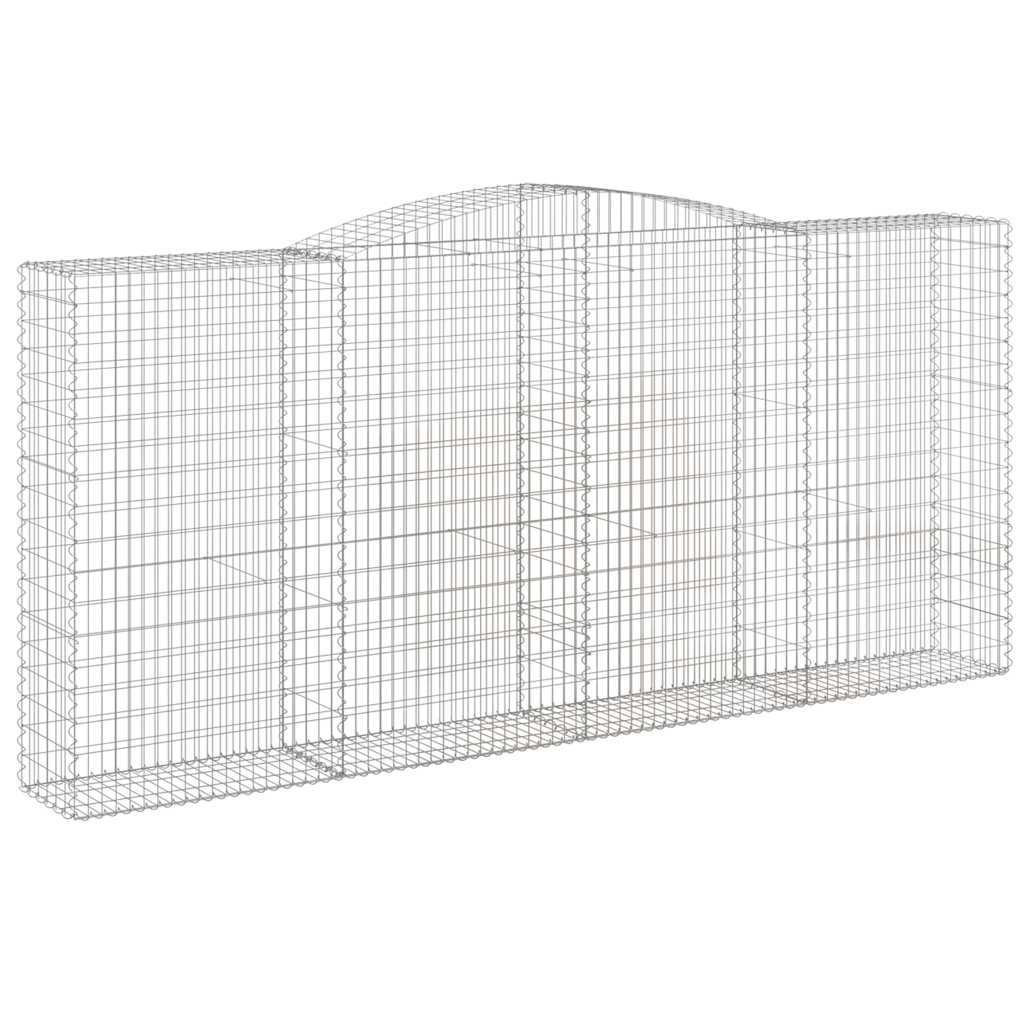 vidaXL Kosze gabionowe, 10 szt, 400x50x180/200cm, galwanizowane żelazo