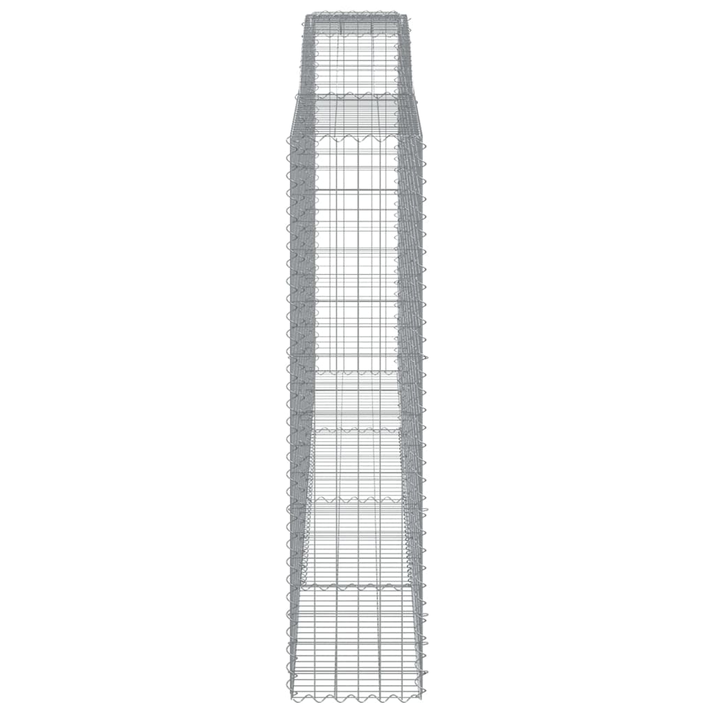 vidaXL Kosze gabionowe, 2 szt, 400x50x200/220 cm, galwanizowane żelazo