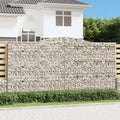 vidaXL Kosze gabionowe, 3 szt, 400x50x200/220 cm, galwanizowane żelazo