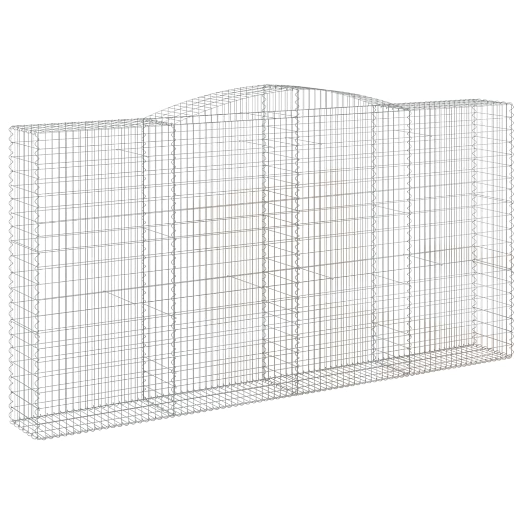 vidaXL Kosze gabionowe, 4 szt, 400x50x200/220 cm, galwanizowane żelazo