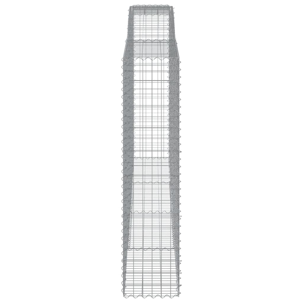 vidaXL Kosze gabionowe, 4 szt, 400x50x200/220 cm, galwanizowane żelazo