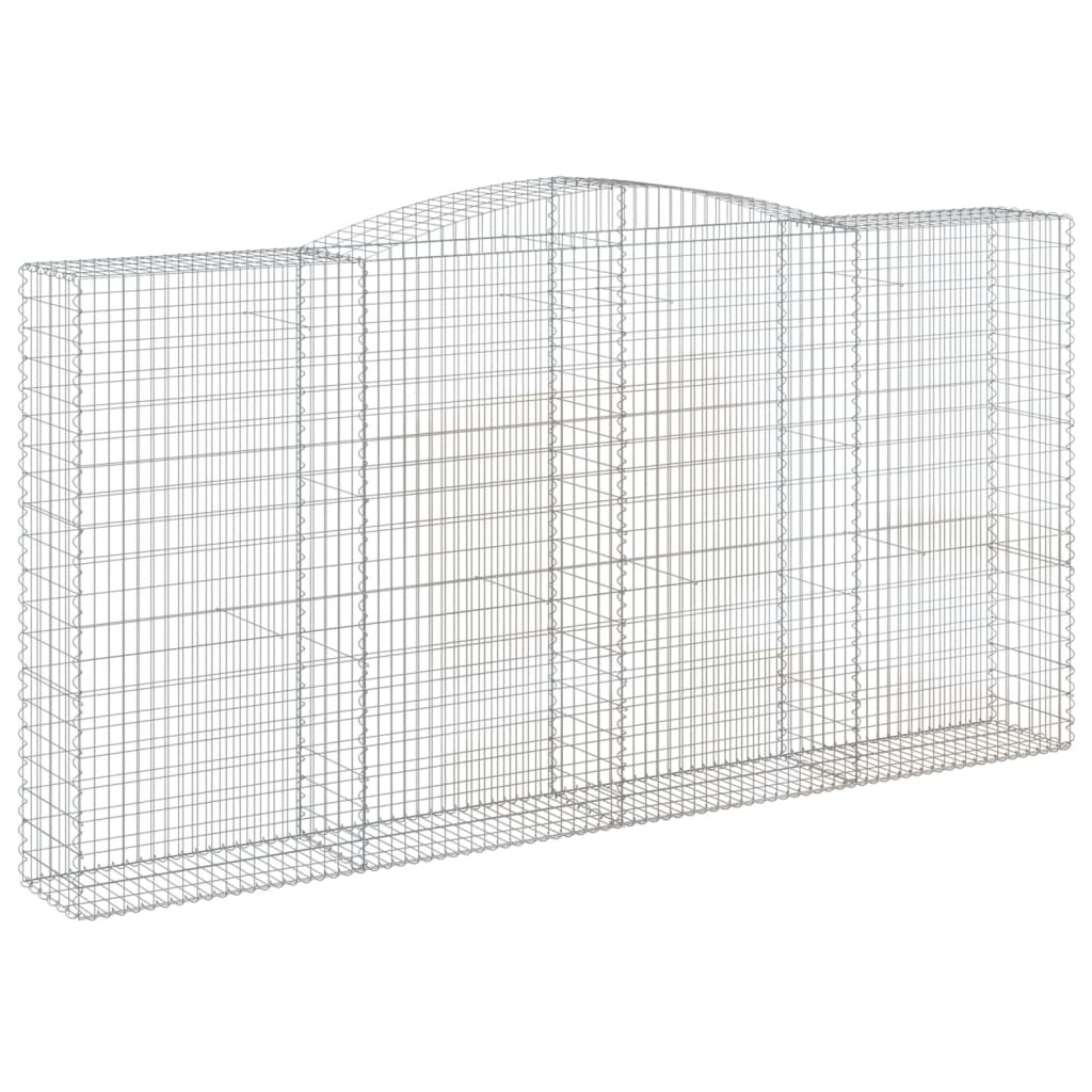 vidaXL Kosze gabionowe, 5 szt, 400x50x200/220 cm, galwanizowane żelazo