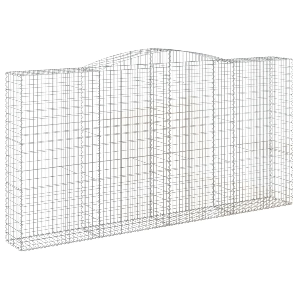vidaXL Kosze gabionowe, 8 szt, 400x50x200/220 cm, galwanizowane żelazo
