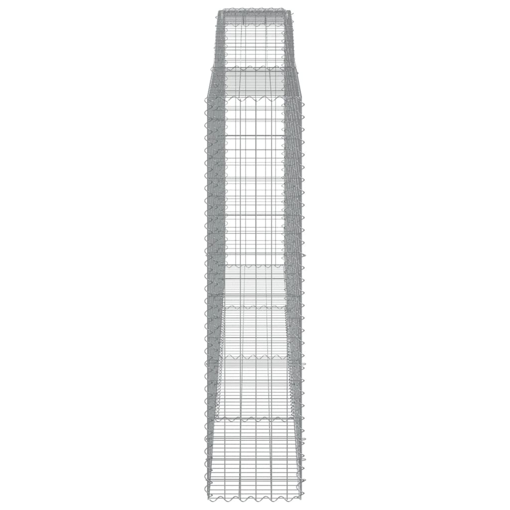 vidaXL Kosze gabionowe, 8 szt, 400x50x200/220 cm, galwanizowane żelazo
