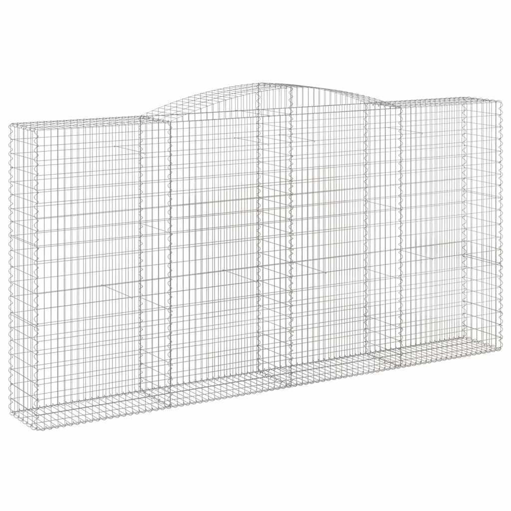 vidaXL Kosze gabionowe, 10 szt, 400x50x200/220cm, galwanizowane żelazo