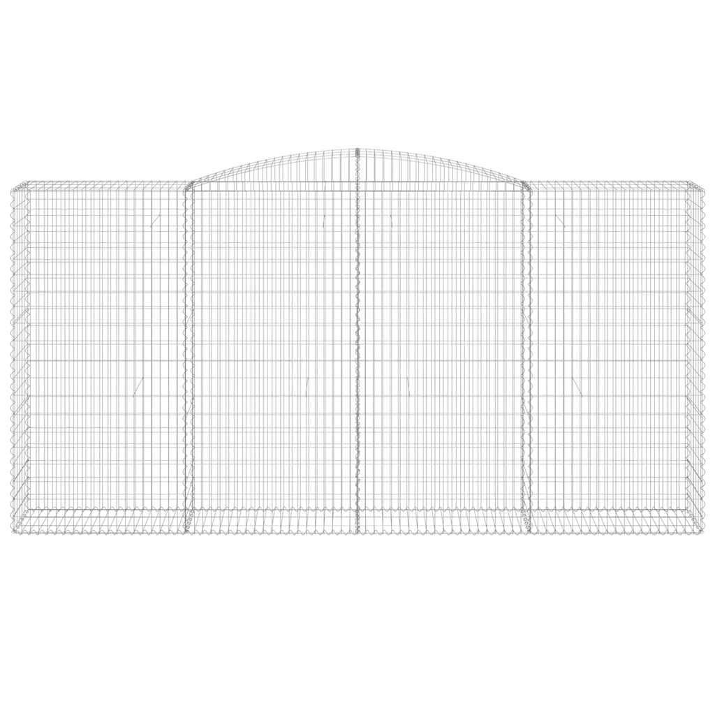 vidaXL Kosze gabionowe, 10 szt, 400x50x200/220cm, galwanizowane żelazo