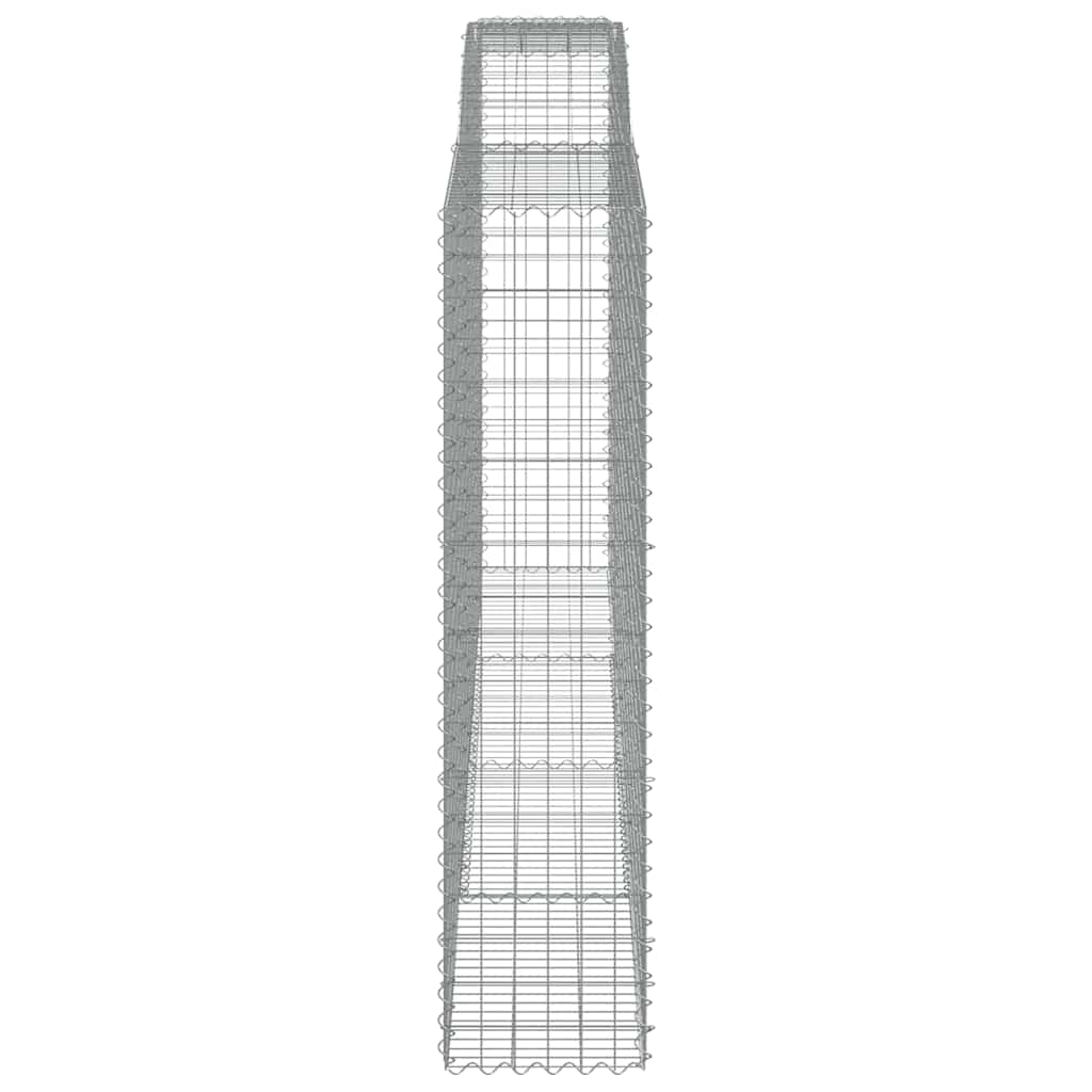 vidaXL Kosze gabionowe, 10 szt, 400x50x200/220cm, galwanizowane żelazo