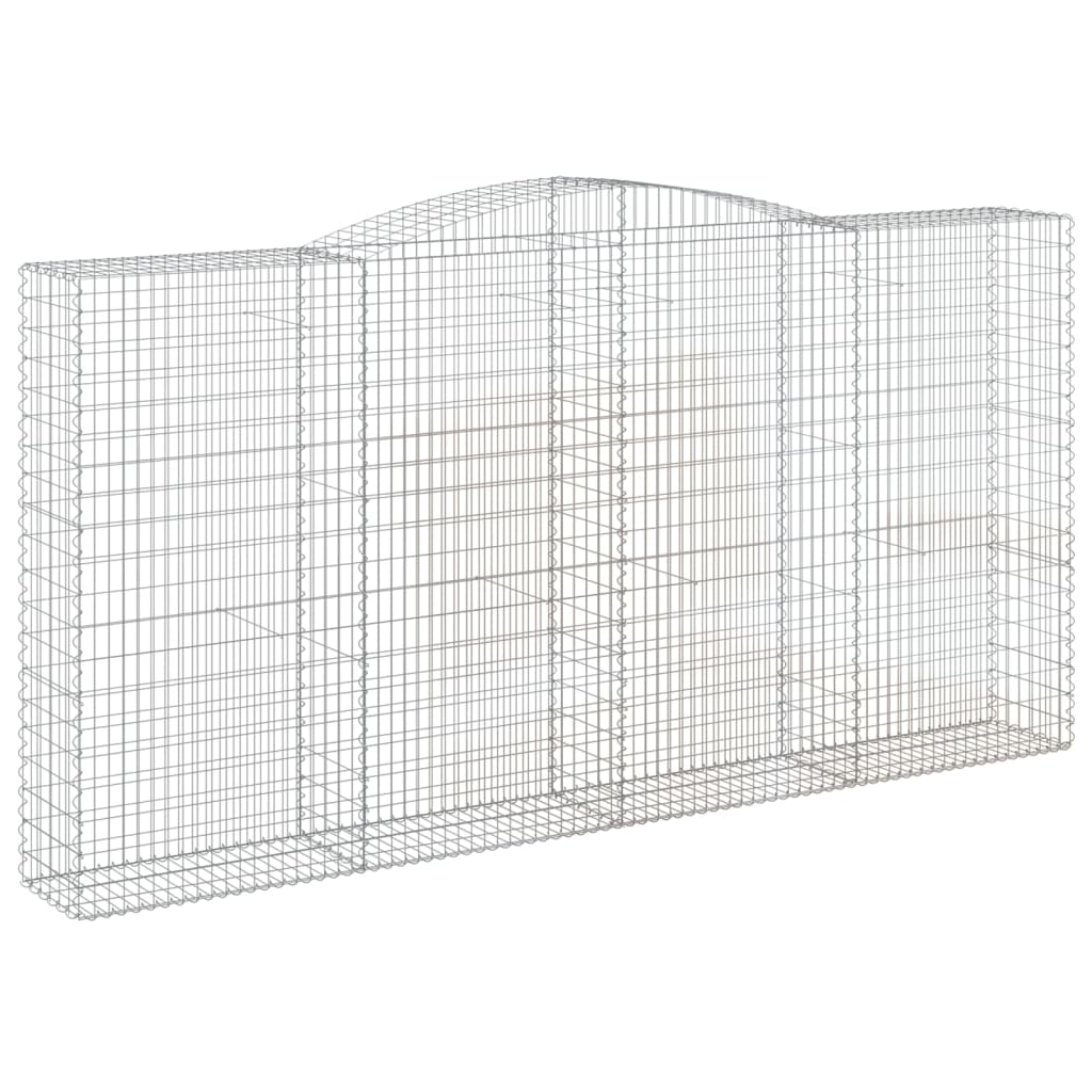 vidaXL Kosze gabionowe, 15 szt, 400x50x200/220cm, galwanizowane żelazo