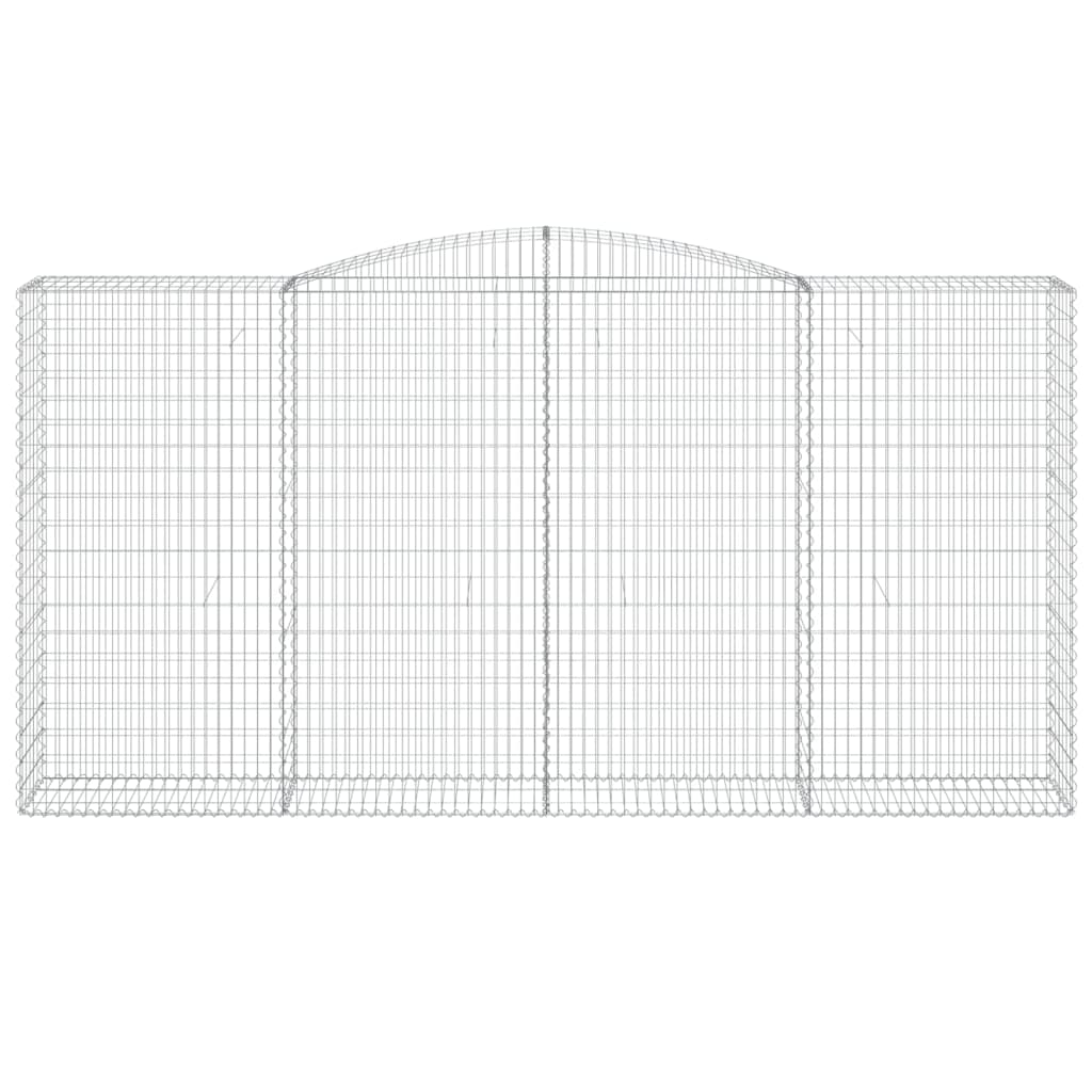 vidaXL Kosze gabionowe, 15 szt, 400x50x200/220cm, galwanizowane żelazo