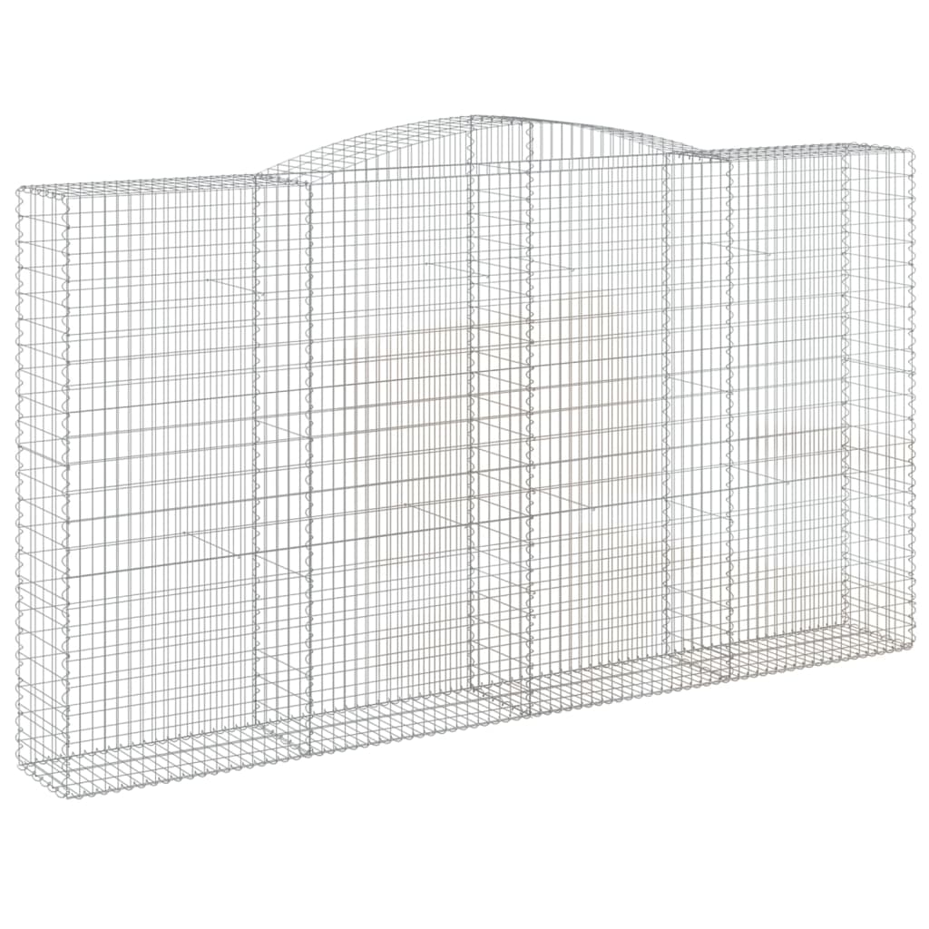 vidaXL Kosze gabionowe, 2 szt, 400x50x220/240 cm, galwanizowane żelazo