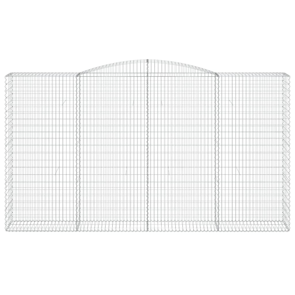 vidaXL Kosze gabionowe, 3 szt, 400x50x220/240 cm, galwanizowane żelazo