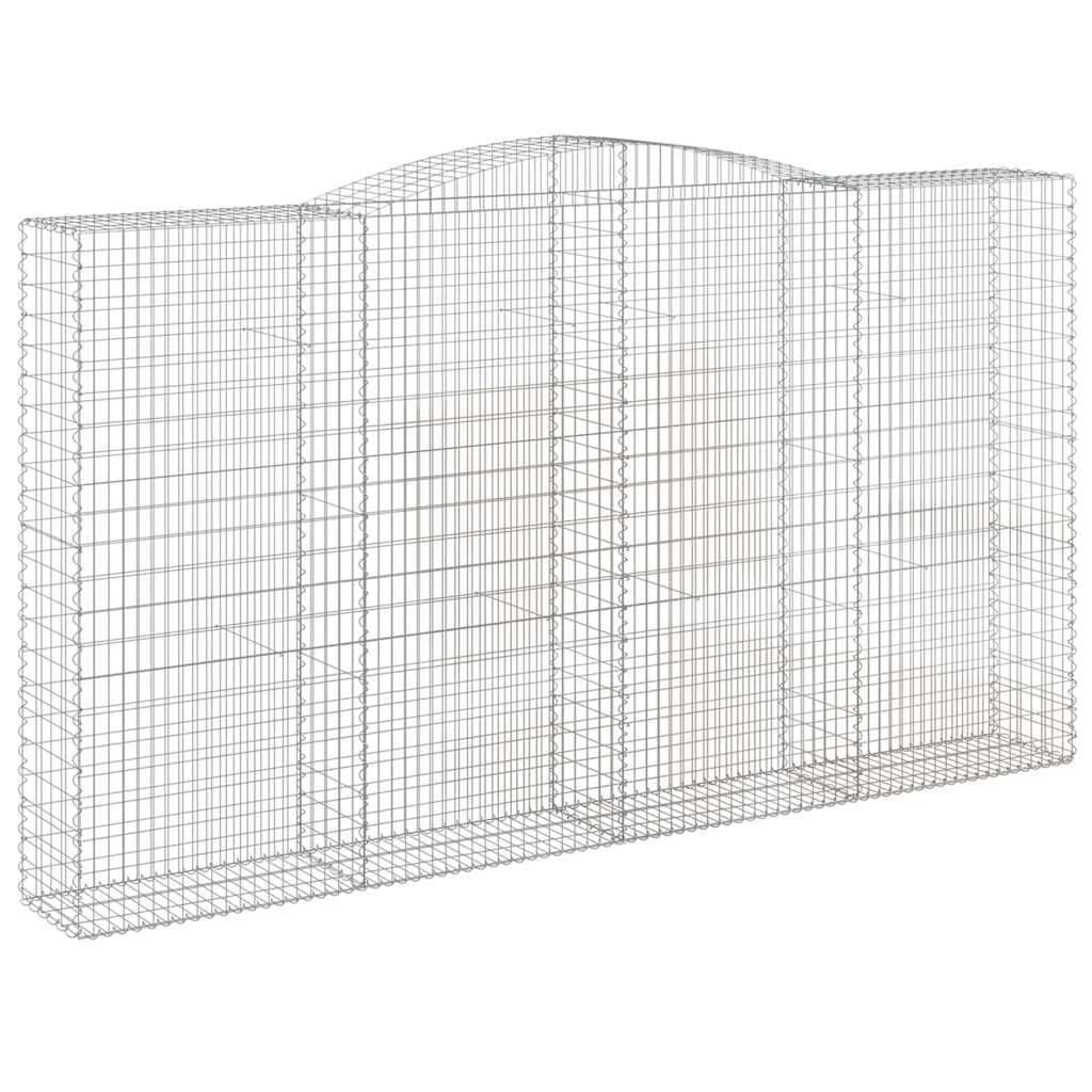 vidaXL Kosze gabionowe, 5 szt, 400x50x220/240 cm, galwanizowane żelazo