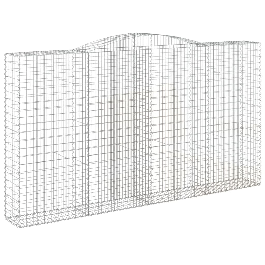 vidaXL Kosze gabionowe, 7 szt, 400x50x220/240 cm, galwanizowane żelazo