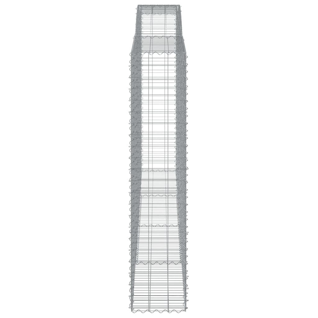 vidaXL Kosze gabionowe, 9 szt, 400x50x220/240 cm, galwanizowane żelazo