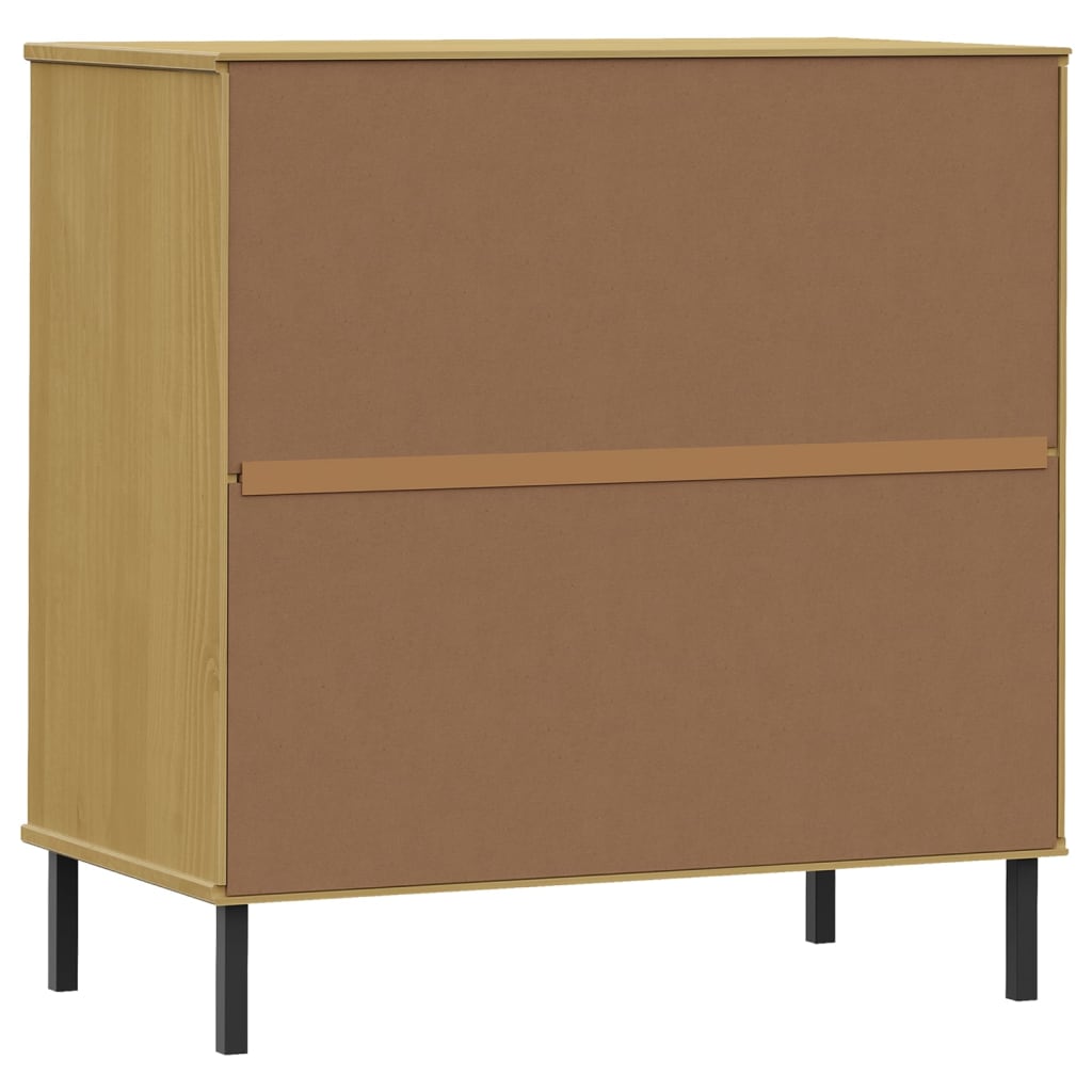 vidaXL Komoda OSLO z 3 szufladami, brązowa, 77x40x79,5 cm, lite drewno