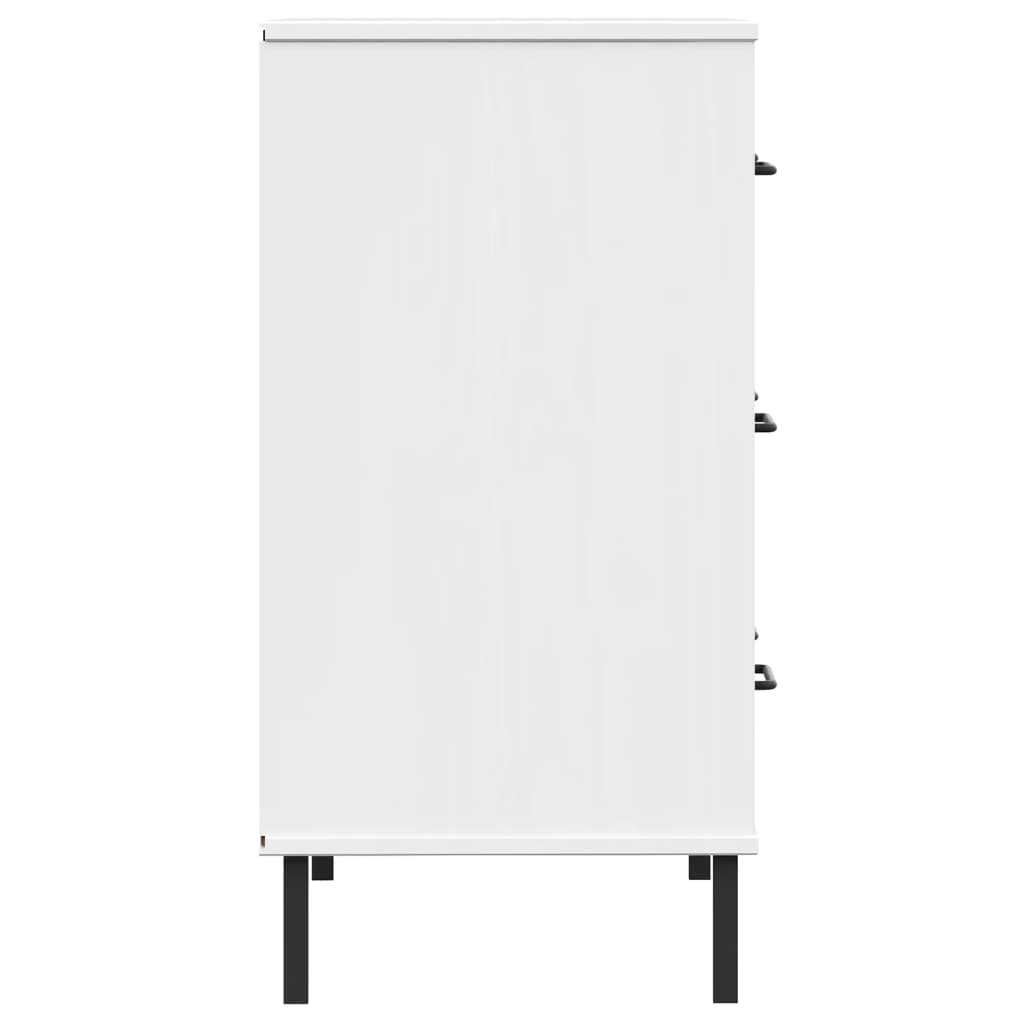vidaXL Komoda OSLO z 3 szufladami, biała, 77x40x79,5 cm, lite drewno