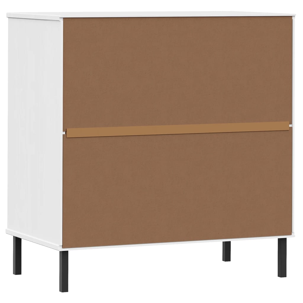 vidaXL Komoda OSLO z 3 szufladami, biała, 77x40x79,5 cm, lite drewno