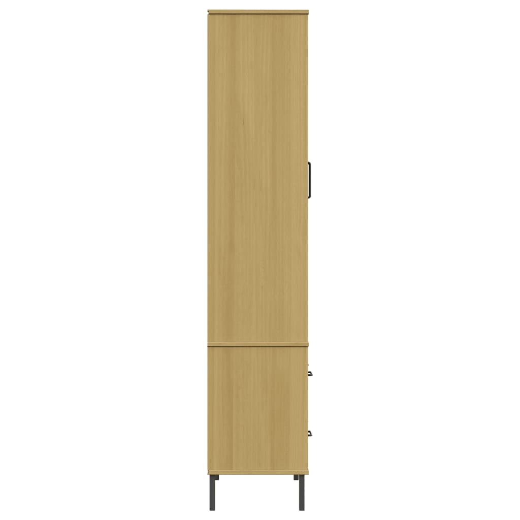 vidaXL Regał OSLO, metalowe nóżki, brązowy, 85x35x172,5 cm, drewno