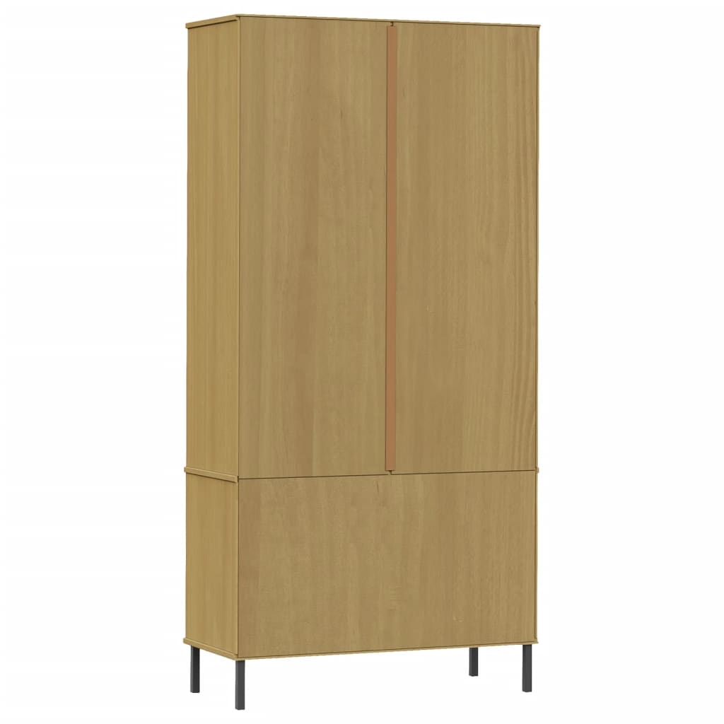 vidaXL Regał OSLO, metalowe nóżki, brązowy, 85x35x172,5 cm, drewno