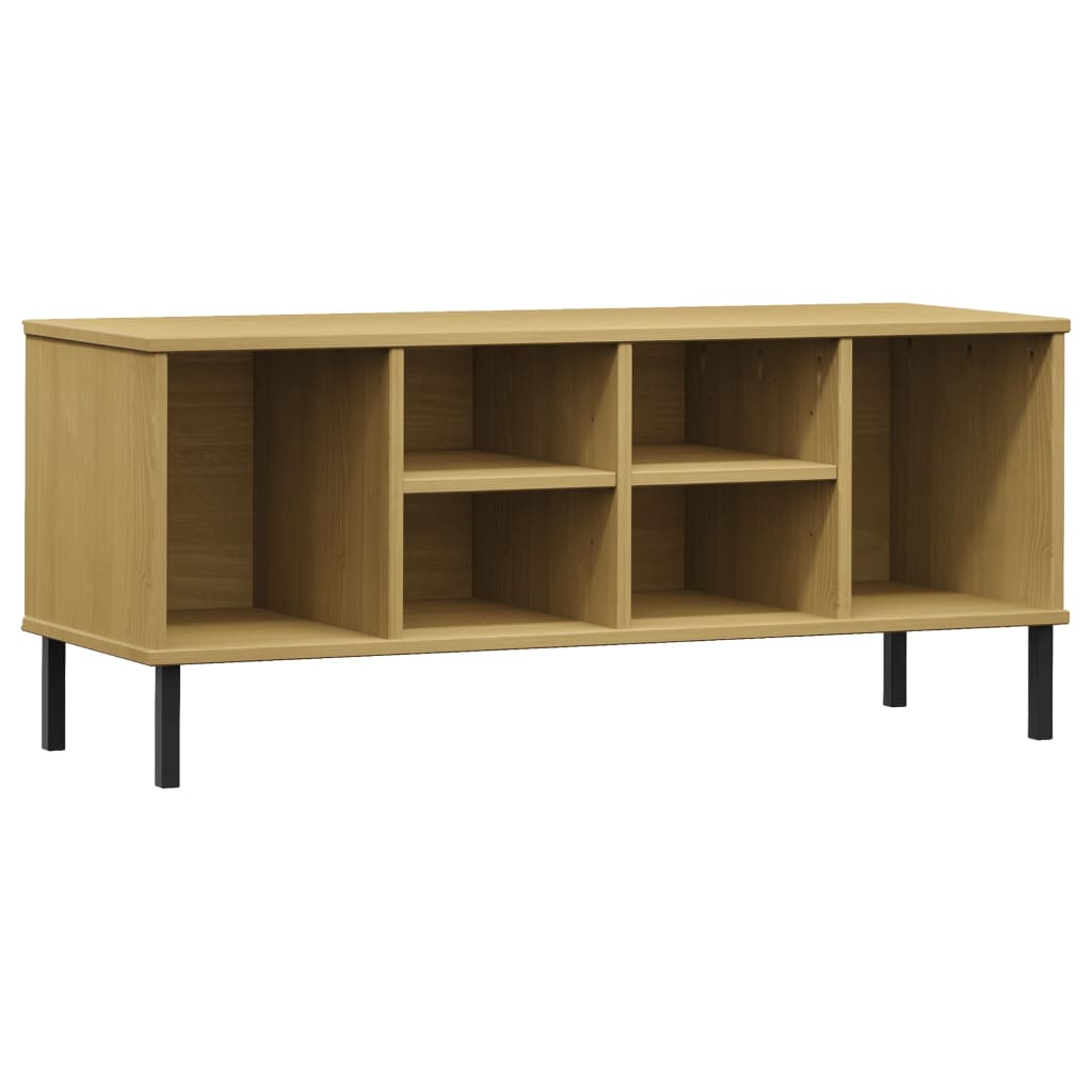vidaXL Szafka na buty OSLO, metalowe nóżki, brązowa, 106x35x45 cm