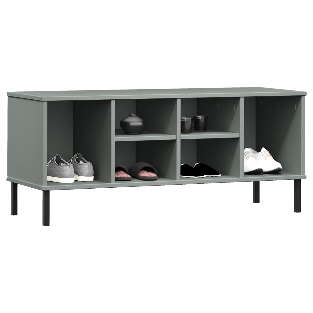 vidaXL Szafka na buty OSLO, metalowe nóżki, szara, 106x35x45 cm