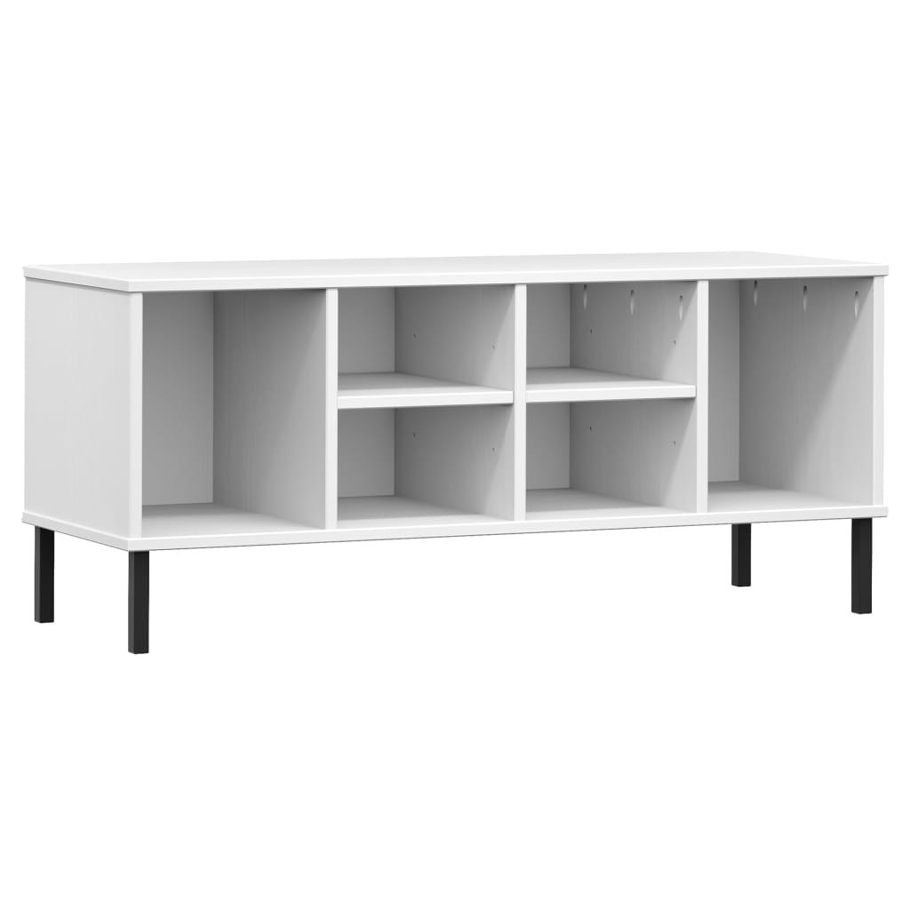 vidaXL Szafka na buty OSLO, metalowe nóżki, biała, 106x35x45 cm