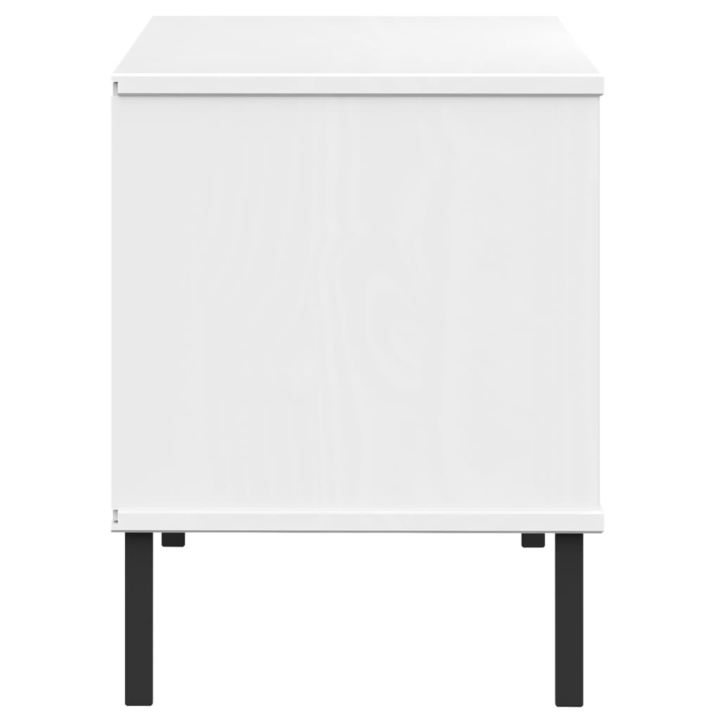 vidaXL Szafka na buty OSLO, metalowe nóżki, biała, 106x35x45 cm