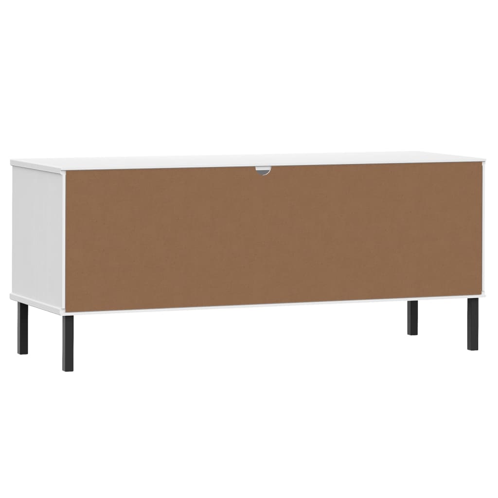 vidaXL Szafka na buty OSLO, metalowe nóżki, biała, 106x35x45 cm