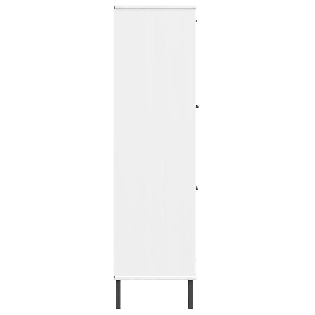 vidaXL Regał OSLO, metalowe nóżki, biały, 90x35x128,5 cm, drewno