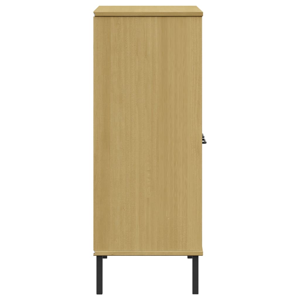 vidaXL Regał OSLO, metalowe nóżki, brązowy, 90x35x90,5 cm, drewno