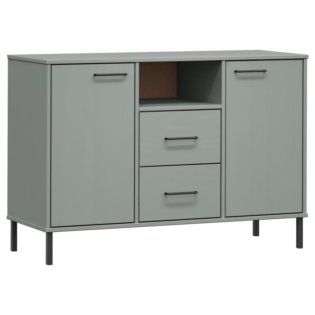 vidaXL Komoda OSLO, metalowe nóżki, szara, 113x40x77 cm
