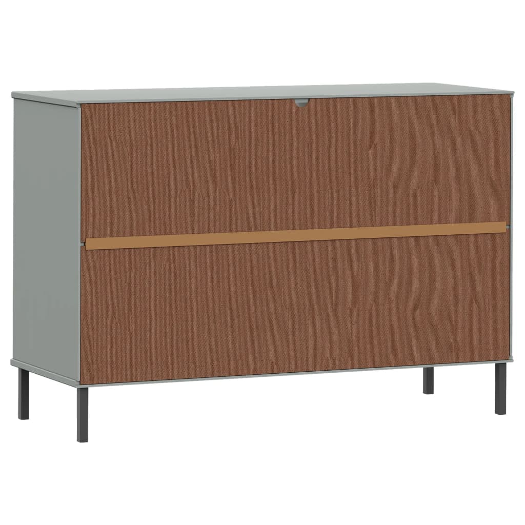 vidaXL Komoda OSLO, metalowe nóżki, szara, 113x40x77 cm