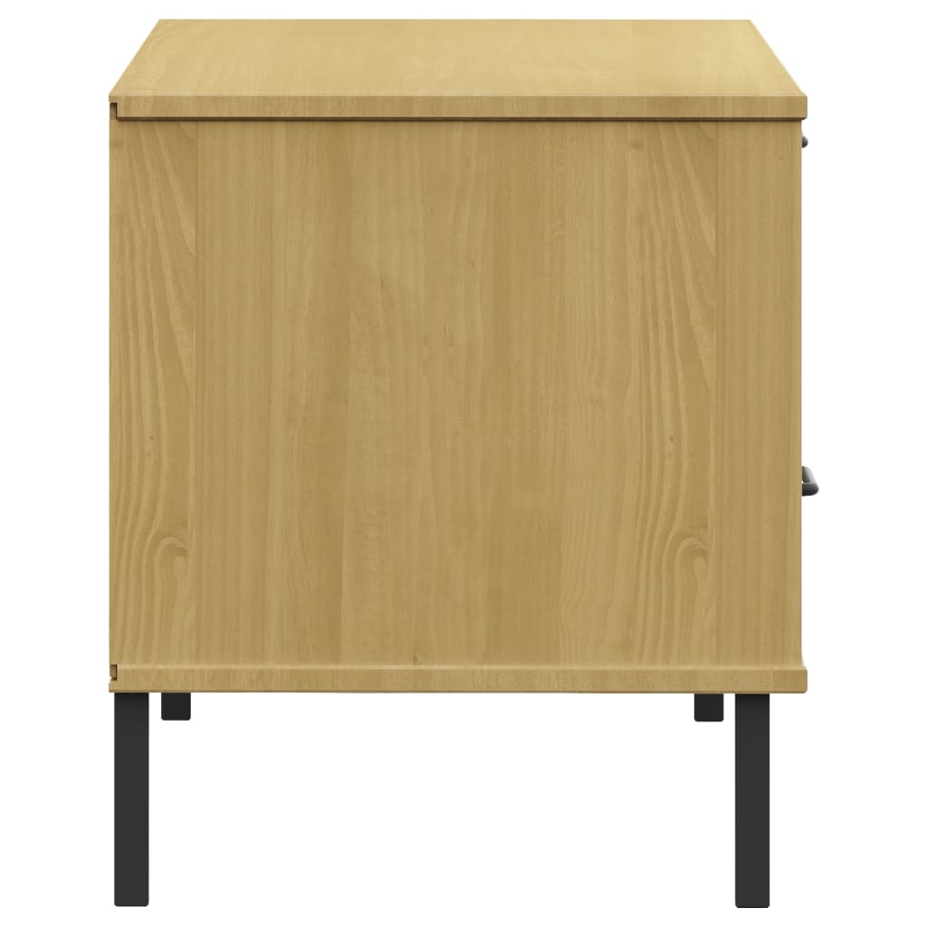 vidaXL Szafka pod TV OSLO, metalowe nóżki, brązowa, sosnowa