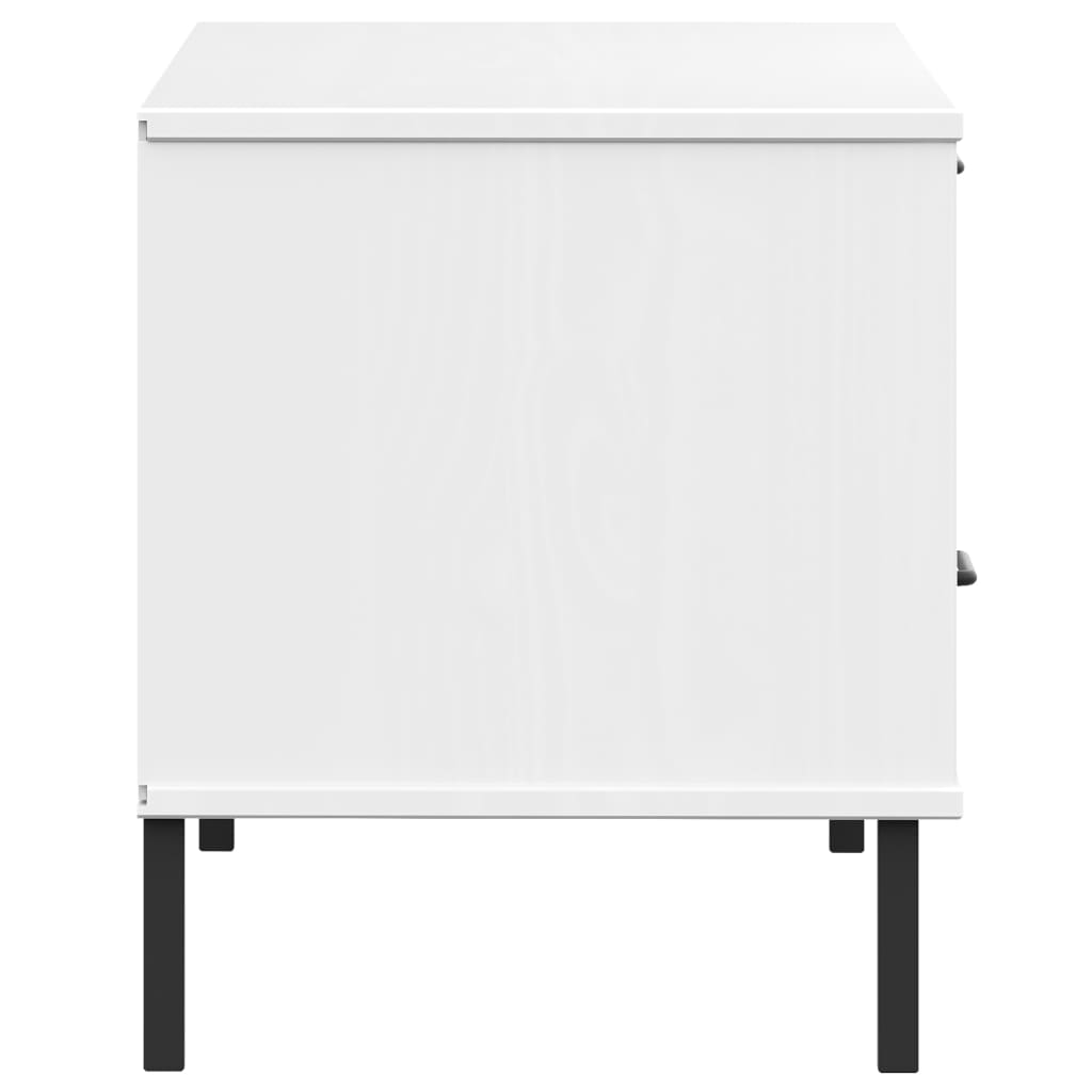 vidaXL Szafka pod TV OSLO, metalowe nóżki, biała, sosnowa