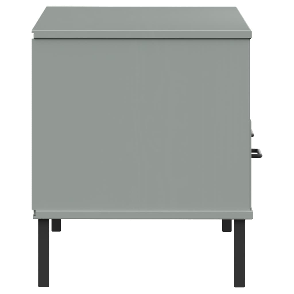 vidaXL Szafka pod TV OSLO, metalowe nóżki, szara, sosnowa